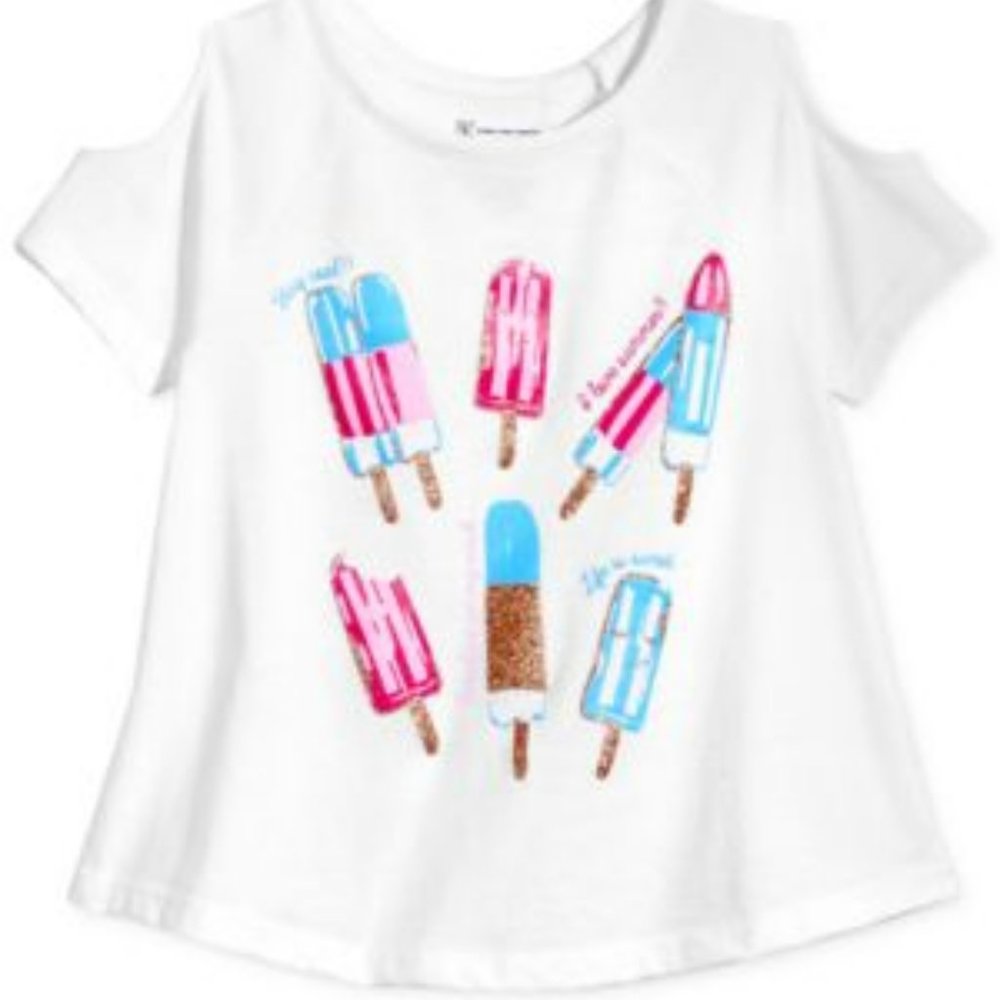 Inc International Concepts Popsicle Graphic-print Cold-shoulder T-shirt. Girls